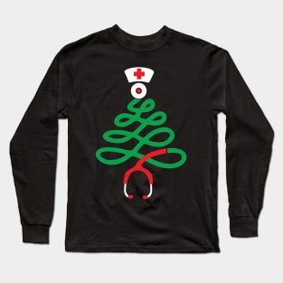 Medical Stethoscope Christmas Tree Long Sleeve T-Shirt